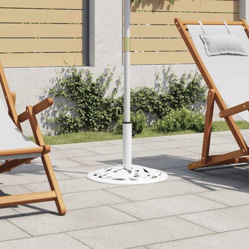 AJJHUUKI Base de sombrilla blanca de hierro fundido de 12 kg, 48 cm
