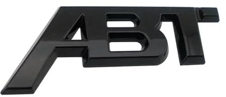 3D Metall ABT Logo Frontgrill Seite Kotflügel Abzeichen Hinten Trunk Boot Emblem Auto Aufkleber(Glossy Black,11.2cm x 4.6cm)
