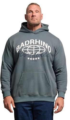 BadRhino Big & Tall Stormy Worldwide Hoodie - Men's - Plus Size Curve Blue