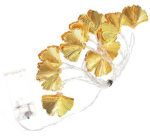 TOYANDONA Blatt Lichterkette Gold 78.74In Led Anhänger Für Innen Warmweißes Saitenlicht Mit Blattanhänger Für Festival Party Und Weihnachtsdekoration