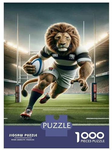 Jigsaw Puzzles for Teenagers 1000 Pieces Rugby Lion Poster Print Jigsaws for Adults Relaxing Games Analysis And Logic Difficult And Challenge 70x50cm/1000pcs