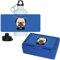 Eurofoto Brotdose + Trinkflasche Set mit Namen Emil und schönem Mops-Motiv mit Kopfhörer für Jungen | Aluminium-Trinkflasche | Lunchbox | Vesper-Box