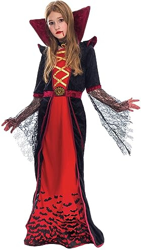 Spooktacular Creations Royal Vampir Kostüm für Mädchen Deluxe Set Halloween gotisch Viktorianische Vampirin Queen Dress Up Party XL (12–14 Jahre)