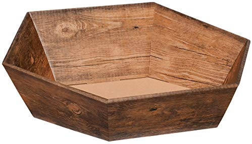 Weinkarton24.com 10 Stück Vintage-Design Präsentkorb, Natur, Karton, Geschenkkorb, 465 x 415 x 90 mm