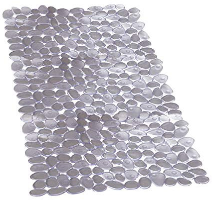 Pebble Design Anti-Slip Bath or Shower Mat with Suction Cups – Non-Slip Mosaic Surface for Bathtub or Shower Tray – Measures L70 x W35cm
