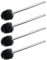 WENKO Toilettenbürste mit Edelstahlstiel, 4er Set WC-Ersatzbürste, 4er Set, auswechselbarer Kopf Ø 8 cm Silber glänzend