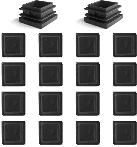 YouU 50x50mm Square Tubing Black Plastic Plug, 2 Inch End Cap Fence Post Pipe Cover Tube Chair Glide Insert Finishing Plug Heavy Duty Tubing Post End Cap 16 Pcs