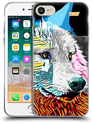 Head Case Designs Offizielle Michel Keck Wolf Tier Collage Soft Gel Handyhülle Hülle kompatibel mit Apple iPhone 7/8 / SE 2020 & 2022