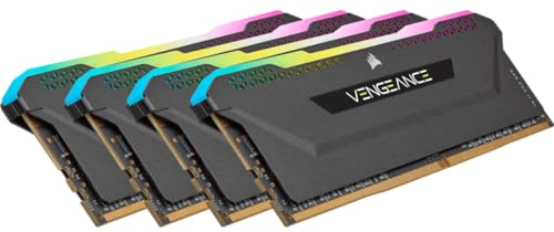 Corsair Vengeance RGB PRO SL 32 GB (4x8 GB) DDR4 3600 MHz C18, Illuminated Desktop Memory Kit (10 Individually Addressable RGB LEDs, Optimised for Bandwidth and Response Times), Black