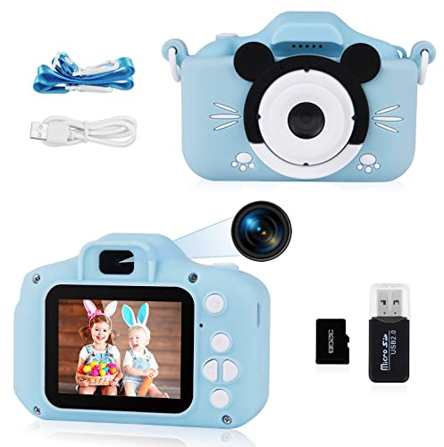 Ainiv Kinder Kamera, 20MP Wiederaufladbar Kinder Digitalkamera, 2,0 IPS-Bildschirm Kamera Kinder, 1080P HD Kamera mit 32G Karte, Kids Video Camcorder, Selfie Kinder für 3-12 Jahre Jungen und Mädchen