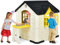 COSTWAY Kinder Spielhaus für bis zu 6 mit Pickniktisch, Türen und Fenstern, Kinderhäuschen Outdoor inkl. Spielzeugset und Regenschutzhülle, ideal für Jungen und Mädchen, 164 x 124 x 132 cm (Gelb)