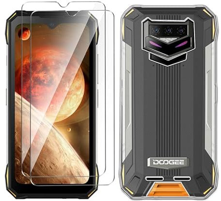LYZXMY Cover per Doogee S89 Pro (6.3) TrasparenteCustodia + 2 Pezzi Pellicola Protettiva in Vetro Temperato, Ultra Sottile in Silicone Protettivo Bumper TPU Morbido Gel Case
