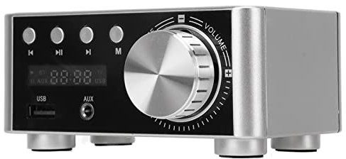 Asixxsix Audio Amplifier, Bluetooth 5.0 Wireless Bluetooth Stereo Power Amplifier HiFi Class D Stereo Digital Audio Amp Wireless Receiver for Home Speaker MP3 TVs Laptop Projector