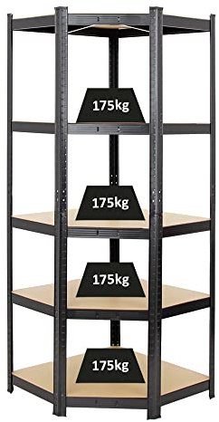 PROREGAL Eckregal Ragnar 1x: 180x70x40cm Grau Fachlast 175kg, Kellerregal, Steckregal, Garagenregal, Lagerregal