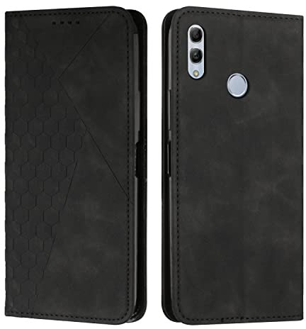KOUYI Kompatible mit Huawei Honor 8X Hülle, Retro Premium PU Leder Weich TPU Klapphülle Kartenfächer Magnetic Standfunktion Flip Wallet Shockproof Handyhülle (Schwarz)