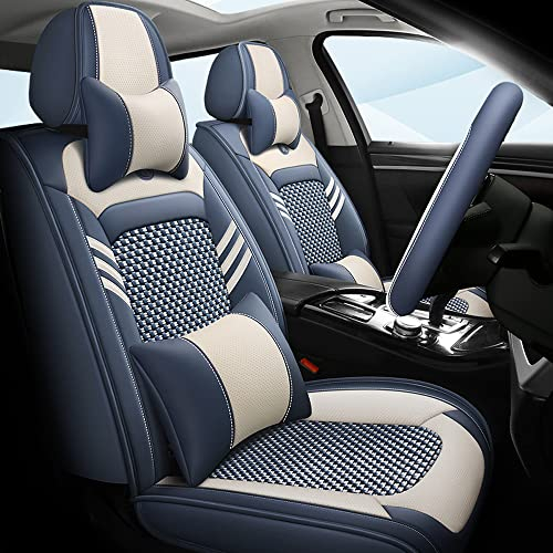Ruberpig Autositzbezüge für VW For Volkswagen Golf 3 5 6 7 Golf3 Golf5 Golf6 Golf7 Tour Variant 5-Sitzer Sitze kompletter Satz Sitzkissen Allwetter Autoteile Interieur (Blau, Sitzbezüge & Kopfstütze)