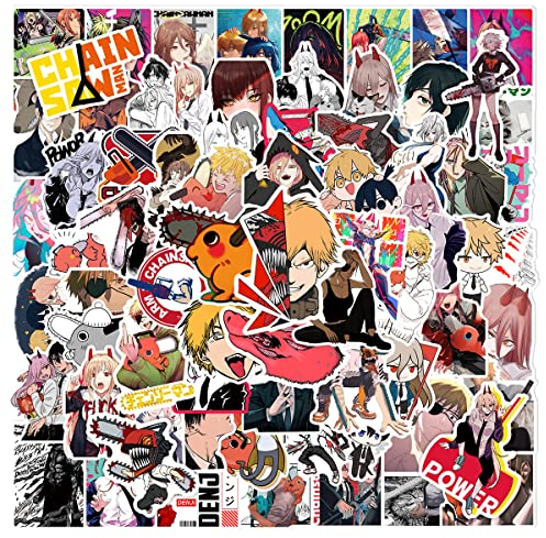 100 Stück Chainsaw Man Anime Aufkleber für Laptop, Stoßstange, Skateboard, Wasserflaschen, Computer, Telefon, Anime Aufkleber Pack für Kinder/Jugendliche