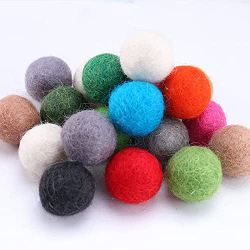 DAHI 20pcs bunt Filzkugeln Wollfilz Perlen Filz | 30mm Pom Poms zum Basteln DIY Kreative Handwerk