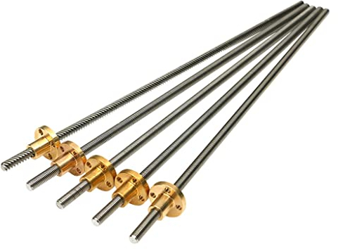 T6 Leitspindel 3D-Druckerteile, Steigung 1 Mm Steigung 2 Mm 4 Mm 6 Mm Länge 100 Mm-1000 Mm Trapezförmige Edelstahlschrauben Mit Kupfermutter, 1 Stück (Color : Lead 6mm Pitch 1mm, Size : 700mm)