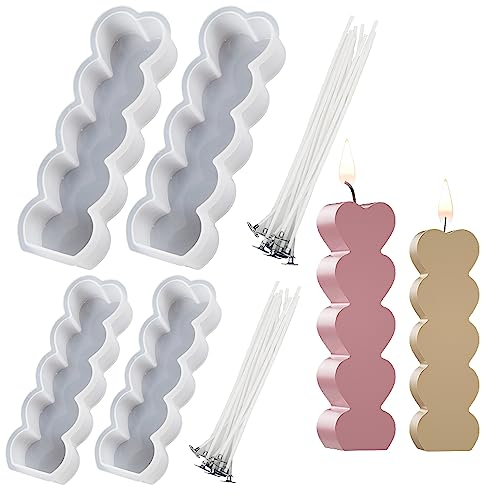 Silicone Resin Molds Candle Molds for Candle Making Attuslla, Heart-Shaped Candle Silicone Molds for DIY Crafts Handmade Home Decor (Style 1)
