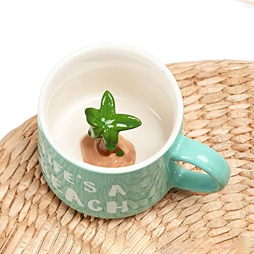 350 ML Kaffee Tasse Mit Kokosnuss, Kokosnuss Tasse 3D Tassen, Kokosnuss Becher, Haferflocken-Tasse, Kokos Geschenk Cute Kaffee Tee Becher Geschenke Kokosnuss Cup Geburtstagsgeschenk