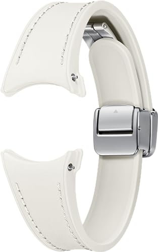 SAMSUNG D-Buckle Hybrid Eco-Leather Band (Slim, S/M) pour Galaxy Watch4 | Watch5 | Watch6 | Watch FE | Watch7 Series, Cream