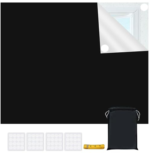 DALAETUS 36 Pezzi Tenda Oscurante Senza Forare Set, Portatile Tende Oscuranti 100% Oscuranti, per Camera da Letto, Interni Viaggio, Camera da Letto, Cameretta, Viaggi, Camper, Auto(Nero)
