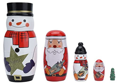 LiebeWH Russian Doll, Christmas Nesting Dolls, Christmas Decorations Attractive Decorative Beautiful Exquisite Festive Feeling for Home for Indoor
