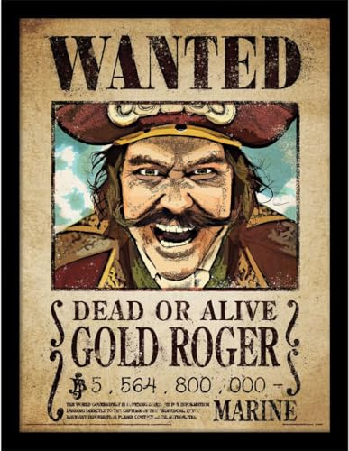 Pyramid One Piece Netflix – Gold Roger – Gerahmter Kunstdruck 30 x 40 cm