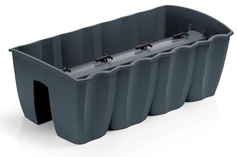 LEM Select Blumenkasten für Geländer Crown – Anthrazit – Volumen 18 l – 58 cm