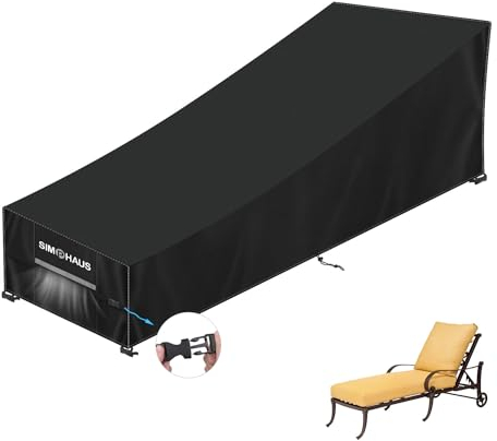 SIMPHAUS Housse de Protection Bain de Soleil Exterieur Housse Transat Imperméable Housse de Protection pour Chaise Pliante, Chaise Longue, Chaise de Jardin Anti-UV Tissu Oxford 420D 180x80x40/89cm