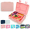 XJIANFU Brotdose mit Fächern,1300ml Auslaufsichere Bento-Box, Kinder-Lunchbox,Auslaufsicher Mit 5 Fächern,Jausenbox Brotbox für,Mädchen & Jungen,Mikrowelle/spülmaschinenfest (Rosa)