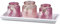 Bollweg Leuchterset/Deko-Set mit Schale und 2 Windlichter 39cm in rosa-Weiss, 804600