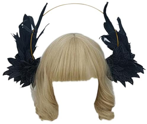 XINGLIDA Haarband, Heiligenschein-Kronen, Mond, Engelsflügel, Stirnband, Diademe und Kronen für Damen, Gothic, Cosplay, Haarschmuck, Kopfschmuck (BK#)