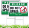 Schild Do Not Spray, für den Außenbereich, kein Pestizid, Rasen, Hof, 2 Stück, 30,5 x 22,9 cm, gewellter Kunststoff mit Metall-H-Pfähle