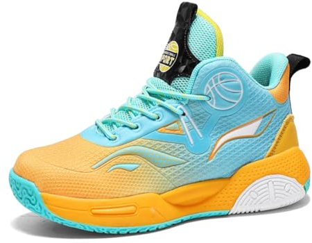 Geymxzik Basketballschuhe Jungen Turnschuhe Kinder Sneaker High Top Outdoor Sportschuhe Anti Skid Atmungsaktive 35EU