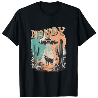 Alien Cactus Desert Howdy Western Vintage T-Shirt