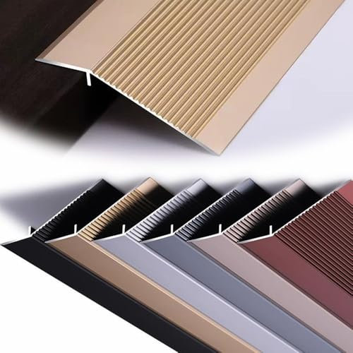 COKYIS Metal Door Threshold Cover Wood To Tile Floor Transition Strip For Exterior Doors Uneven Floors Threshold Ramp Wide 10cm Long 90cm 120cm(Gold,90cm/35)