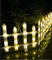 NLIGHTING® Beleuchteter Zaun für Weihnachtsbaum aus PVC, Tor für Weihnachtsbaum mit LED-Licht, Schutz für Hunde, Katzen, Kinder, Weihnachtsbaum, Krippe, Garten, weiß, 3 Meter