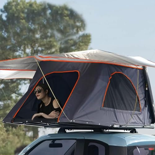 Vollautomatisches Autodachzelt, 2–3 Personen-Dachzelt, Outdoor-Campingzelt, schnell zu öffnendes mobiles Schlafzimmer mit Teleskopleiter, SUV-Pop-up-Zelt, wasserdicht, regenfest, für 4 Jahreszeiten