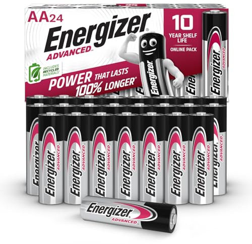 Energizer Advanced AA Pile 1,5 V alcaline, confezione da 24, pile Premium Double A di lunga durata