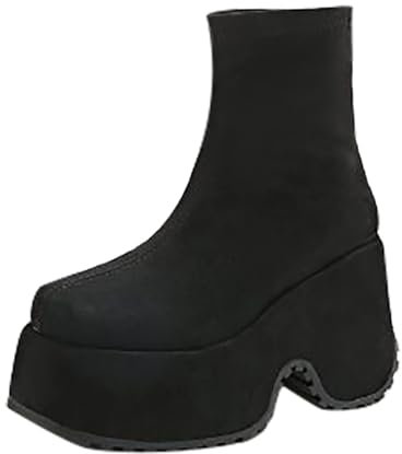 Generisch outlet angebote Langschaft Stiefel Damen Damen Chelsea Mit Rutschfest Sohle Elegant Klobiger Blockabsatz Spitze Zehe sale angebote 4 euro artikel