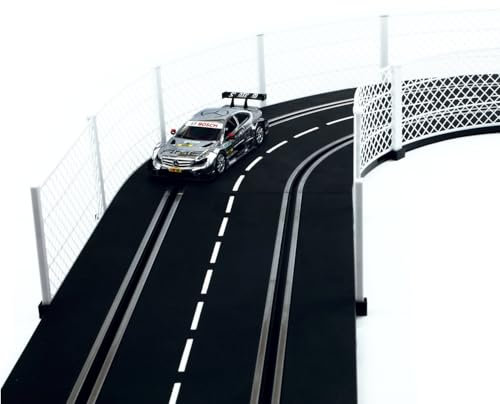 Overdrive-Racing Fangzaun System Weiß 10m kompatibel mit Carrera Digital 124 132 EVO Kurven Geraden Zaun Bande Slotcar