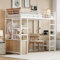 Merax Kinderbett Hochbett 90x200, Etagenbett mit Schreibtisch, Steckdose & USB, Metallbett mit Kleiderschrank und Regale, Bettgestell mit Lattenrost (ohne Matratze) für Kinder und Erwachsene, Weiß