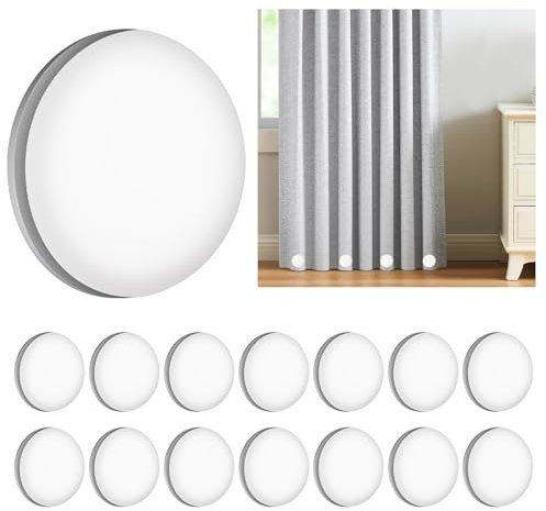 14 Pcs Magnetic Shower Curtain Weights,Round Shower Curtains Magnets, Heavy Duty Magnetic Weights for Curtains Tablecloths Shower（White）