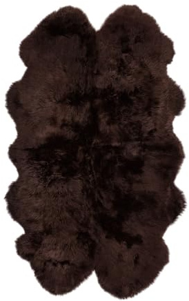 Nordic Sheep Alfombra de pelo largo de cordero, 170 x 110 cm, color chocolate