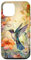 Ein florales Aquarellgemälde eines bunten Kolibri Hülle für iPhone 12/12 Pro