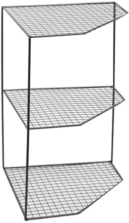 PawwJoy Kitchen Storage Rack 2 Tier White Metal Corner Shelf Stand Freestanding Pot and Pan Organizer for Countertop Cabinet- 3 tier Black