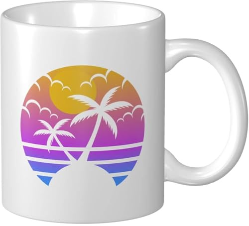 Becher Tasse Palmen Bei Sonnenuntergang Trinkbecher Männer Personalisierte Dekorativ Tasse, Für Milch, Garden, Kaffee, 330ml