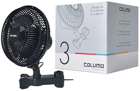 Caluma 20W Grow Ventilator Ø 20cm - B-Ware - REFURBISHED - oszillierend - extra langes Kabel - Growzelt - Clipventilator - Growventilator - Schwenkventilator